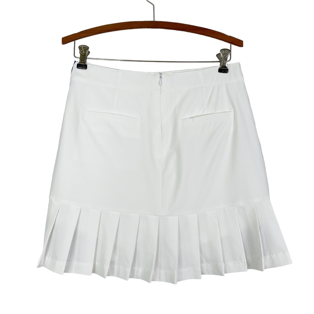 NWT Lady Hagen White Golf Skort Purple Stripe Sz. 2 Pleat Back - Picture 2 of 11
